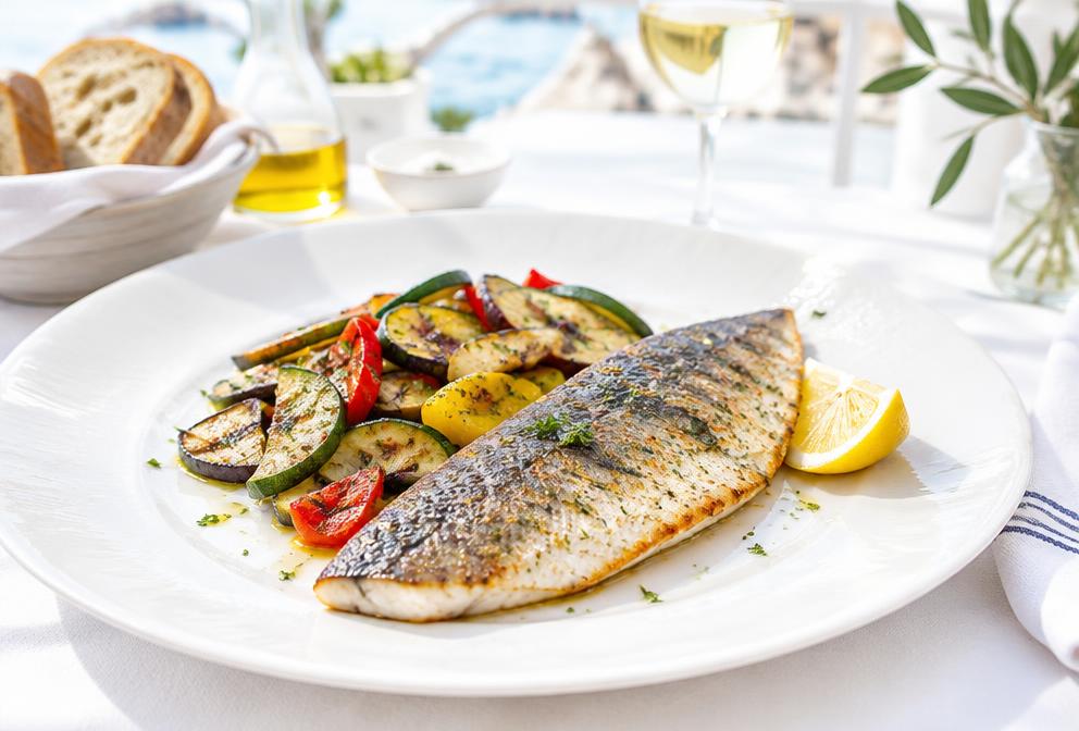 Branzino alla Griglia — main at Limoncello Italian restaurant, Miami Beach & Doral